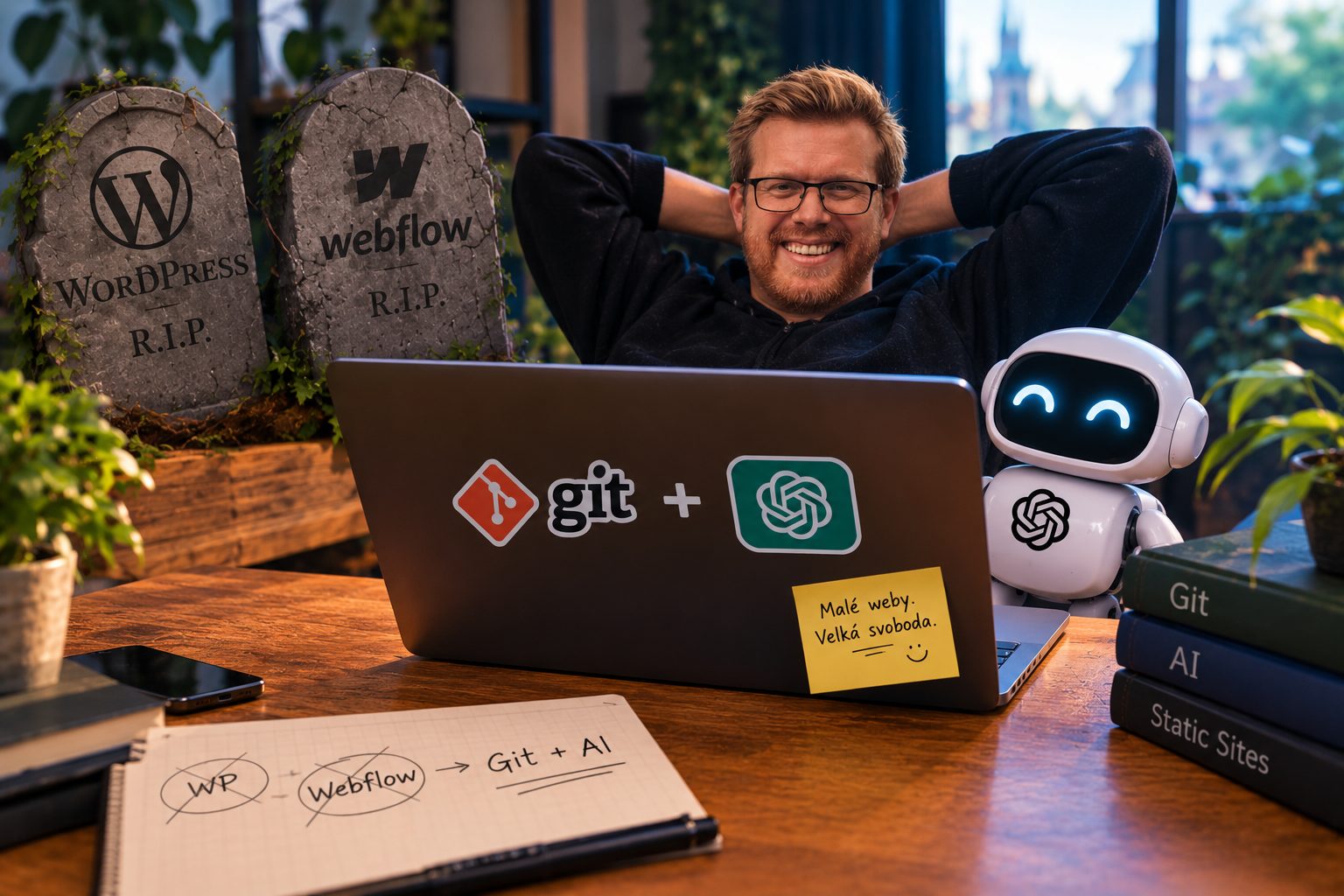 WordPress a Webflow odzvonilo: malé weby přes Git a AI